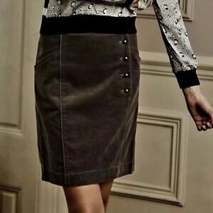 Anthropoligie Cartonnier Corduroy Skirt In RUST